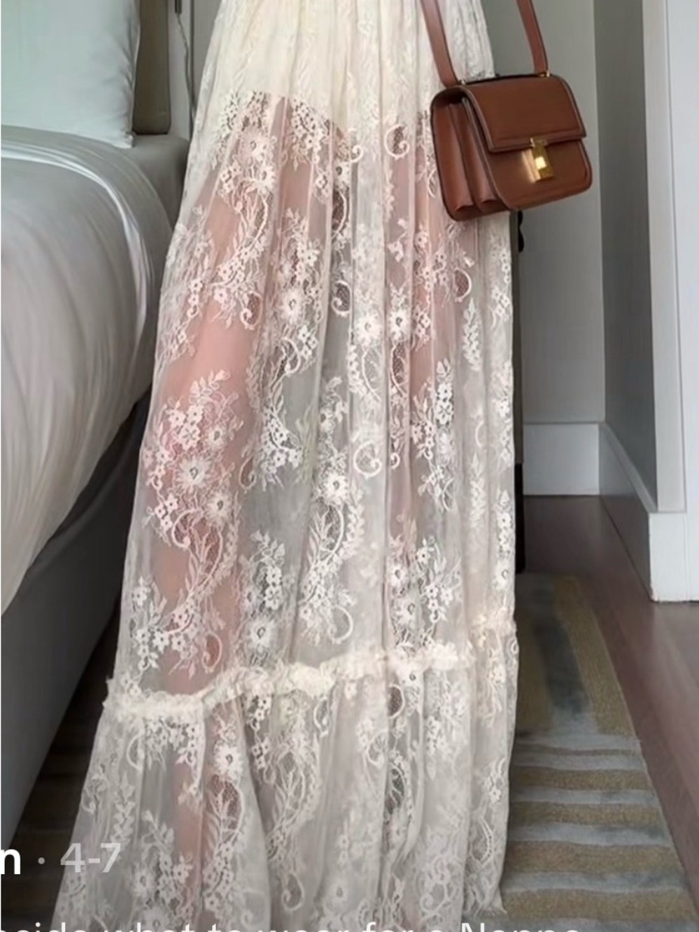 AFRM Cream Lace Maxi Skirt - Picture 6 of 6